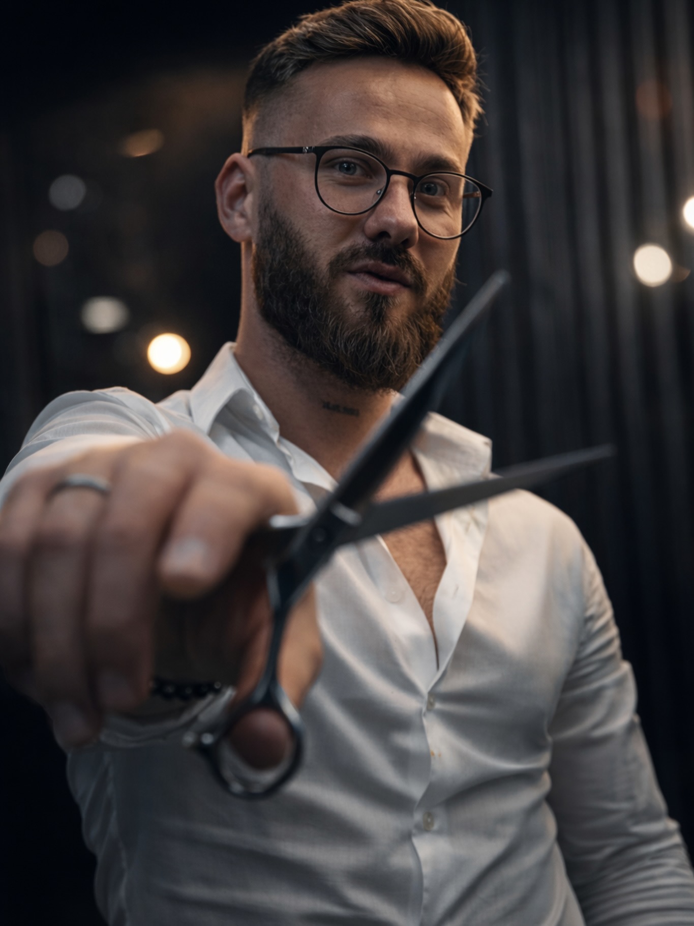 Barber von Allin Barbershop mit Schere