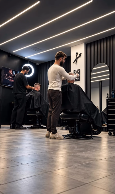 Barber bei der Arbeit im Salon